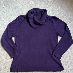Stunning deep purple cowl neck sweater from Chico’s, size 2 which is large